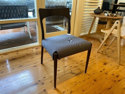 Dining Chair 172 - Dark Wenge & Grey Fabric
