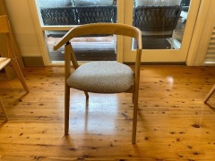 Gazzda Dining Chair - Natural ash - Grey Upholstery - 2