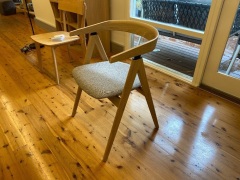 Gazzda Dining Chair - Natural ash - Grey Upholstery - 3