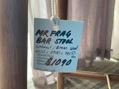 Mr Frag Bar Stool, Walnut/Brass Seat - 2