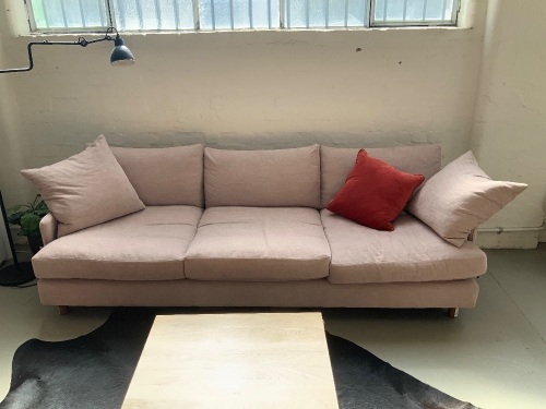 Dwell Sofa, 4 Seater, Boston Shell Fabric with 2 x Cushions