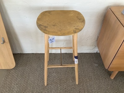 Mr Frag Ash/Brass Dowel Bar Stool