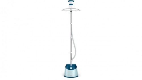 Philips EasyTouch Plus Garment Steamer - Blue/White - GC518/20 - First image used as a guide ONLY. Carton and\or items have been severly affected by water damage.