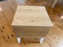 Industrial 1 Drawer Oak Bedside Table White - 2