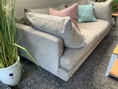 Lux Sofa, 4 Seater Light Teak Canvas Fabric - 2