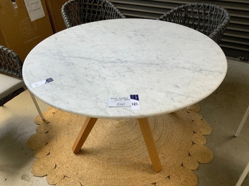 Round Marble Dining Table, Solid Oak Legs