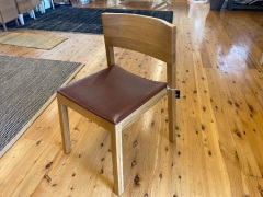 Sean Dix Flan Chair - American Oak & Brown Leather - 2