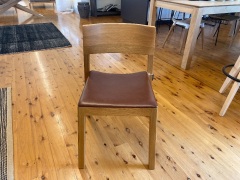 Sean Dix Flan Chair - American Oak & Brown Leather - 3