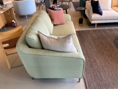 Tana 2 Seater Green Fabric Couch - 2