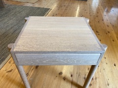 Exclusive Linear American Oak Bedside Table - 3