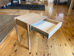 Exclusive Linear American Oak Bedside Table - 4