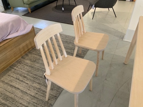 Quantity of 4 Sipa Cut Dining Chairs, Solid European Ash