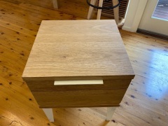 Industrial 1 Drawer Oak Bedside Table White - 4