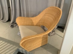 Manta Indoor Chair, Natural Rattan & Beige Seat - 2