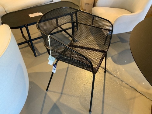 Scoop Dining Chair, Black Metal