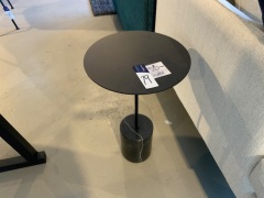 Calibre Marble Base Side Table High, Black Powder Coated Steel