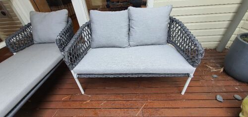2 Seater Outdoor Lounge Grey/White