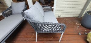 2 Seater Outdoor Lounge Grey/White - 4