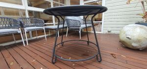 Outdoor Living Table Round Charcoal 10x10x75cm With Huggy Chairs Charcoal x4 - 3
