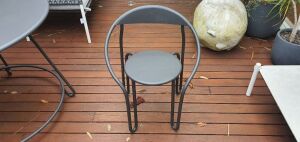 Outdoor Living Table Round Charcoal 10x10x75cm With Huggy Chairs Charcoal x4 - 4