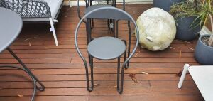 Outdoor Living Table Round Charcoal 10x10x75cm With Huggy Chairs Charcoal x4 - 6