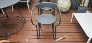 Outdoor Living Table Round Charcoal 10x10x75cm With Huggy Chairs Charcoal x4 - 7