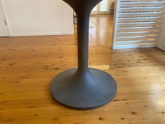 Round Concrete &Oak Dining Table 112cm Diameter - 3