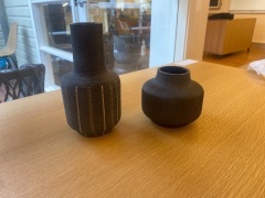 12 x Assorted Charcoal Vases - 4