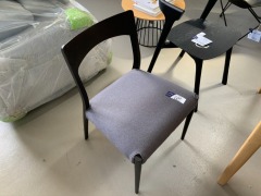 Dining Chair, Black Stained, Fabric Seat