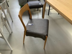 Dining Chair, Oak Stained, Fabric Seat