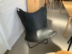 Pampa Mariposa Black Leather Chair