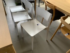 Quantity of 6 White Timber Ply/Solid Frame Dining Chair