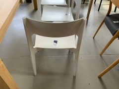 Quantity of 6 White Timber Ply/Solid Frame Dining Chair - 2