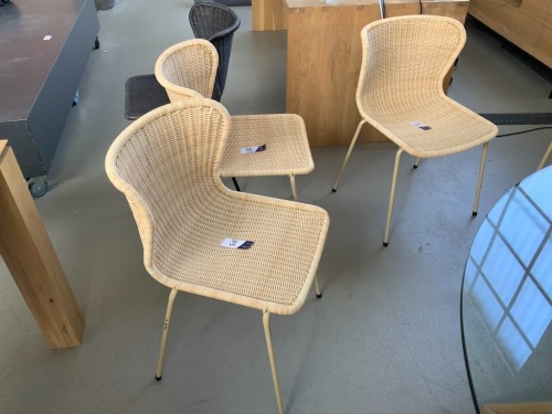 Quantity of 6 x Basket Chairs, Natural Colour