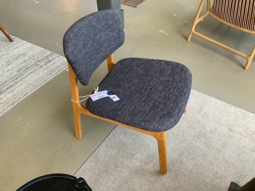 QIQI Lounge Chair, Charcoal Fabric & American Oak