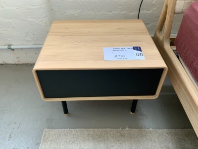 Fina Oak Nero Night Stand Bedside Table