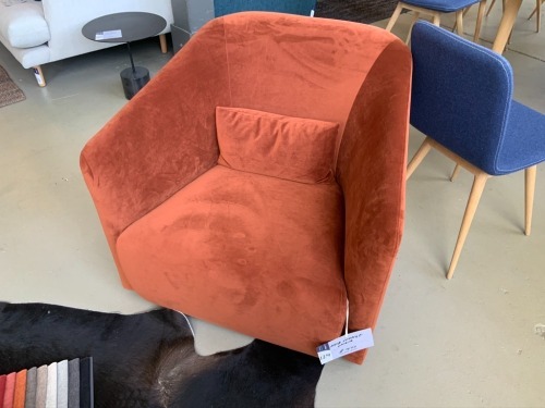 Hub Lounge Chair, Autumn Tan Velvet