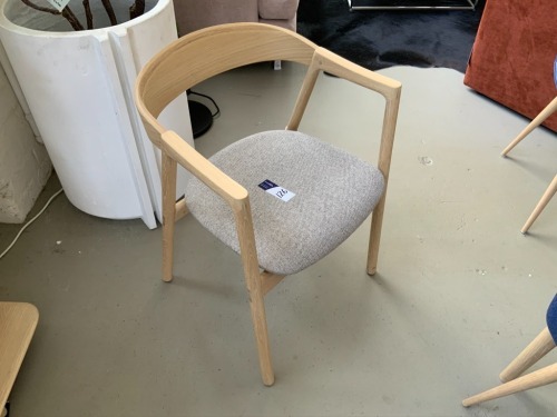 Muna Chair, Light Hardwood Frame, Fabric Seat
