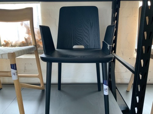 Sipa Black Table Chair, with Trims, Solid Timber