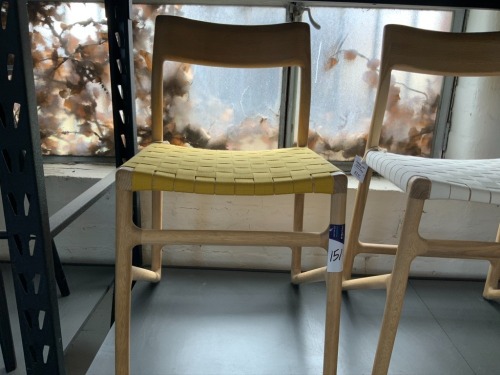 Fawn Oak Dining Chair, Solid European Oak, Yellow Cotton Seat