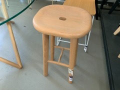 Jade Bar Stool, Solid American Oak, 75cm H