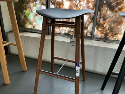 Mr Frag Counter Stool, Walnut/Black Steel Seat