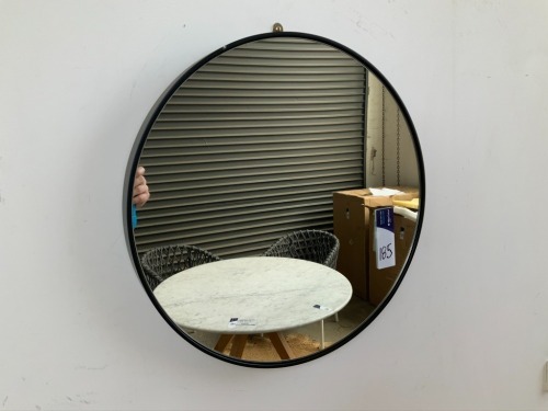 Round Mirror, Black Frame