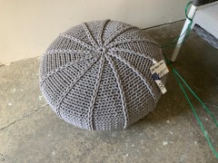 Zen Pebble Pouf Dark Grey Olatin Rope