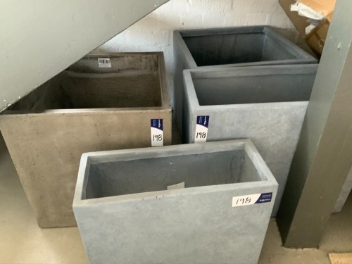 Quantity of 4 x Dark Grey assorted size Concrete Plant Pots