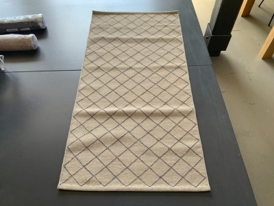 Armadillo Twine Granite & Charcoal Wool Rug, 0.9m x 1.8m