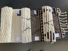 Quantity of 3 x Armadillo Door Mats, various colours, Wool/Cotton