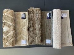 Quantity of 3 x Armadillo Door Mats, various colours, part Jute/Wool