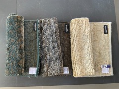 Quantity of 3 x Armadillo Door Mats, various colours, part Jute/Wool