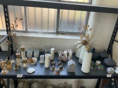 Quantity of approx 38 x pieces of various Table Ornaments comprising; Vases, Candle Holders, Egg Shells, 3 x Rats